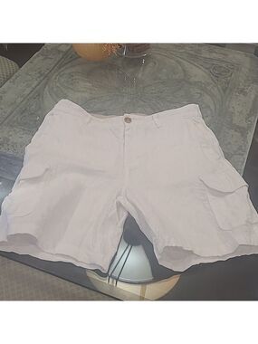 C&C california Men's cargo linen white summer bermuda shorts like new 32